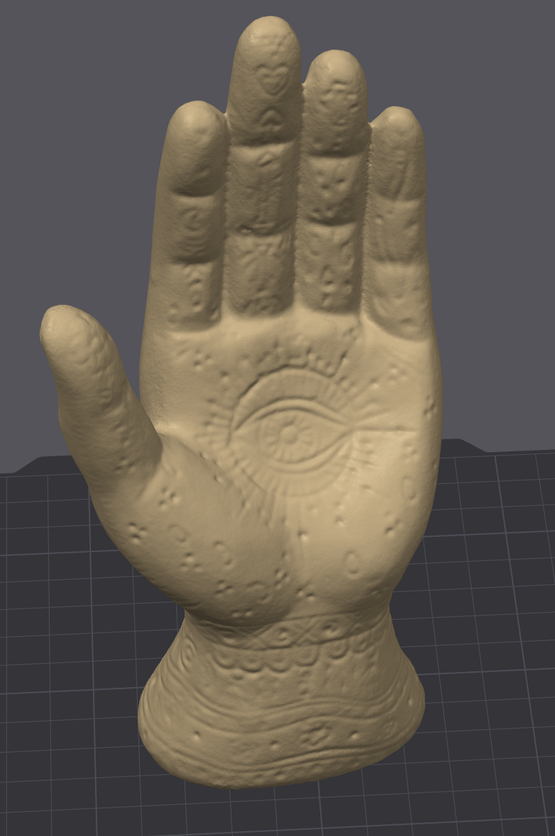 Eye of God Hand sculpture