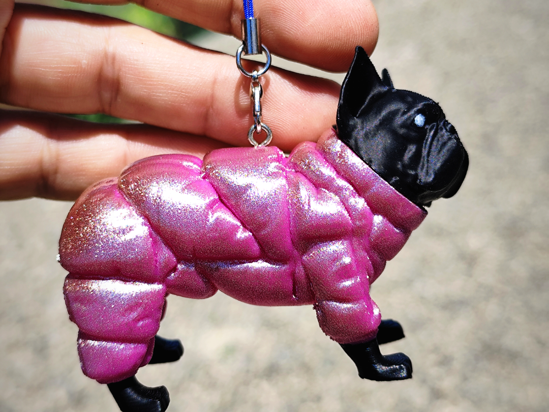 French Bulldog Keychain – Puffer Jacket