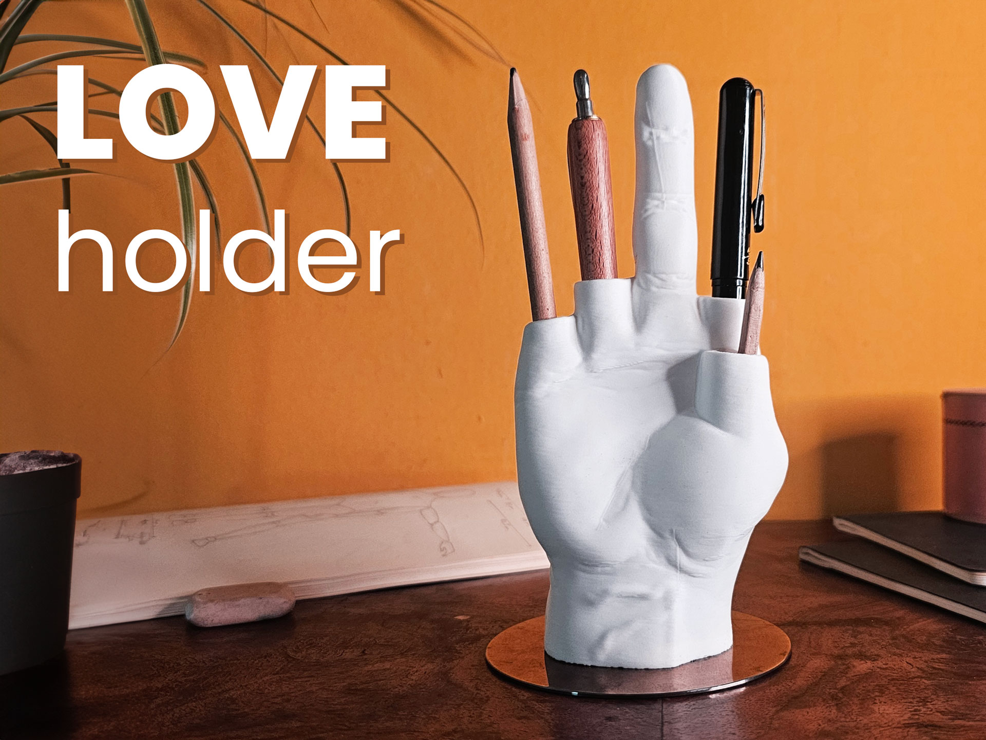 LOVE pen holder