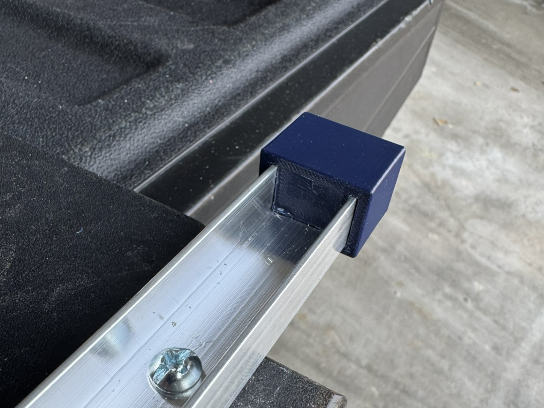 Cap for 3/4" by 1/2 " aluminum channel