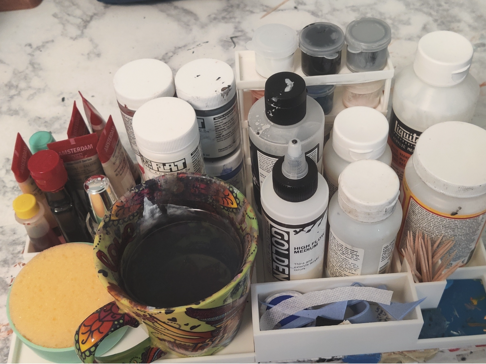 Model paints tray