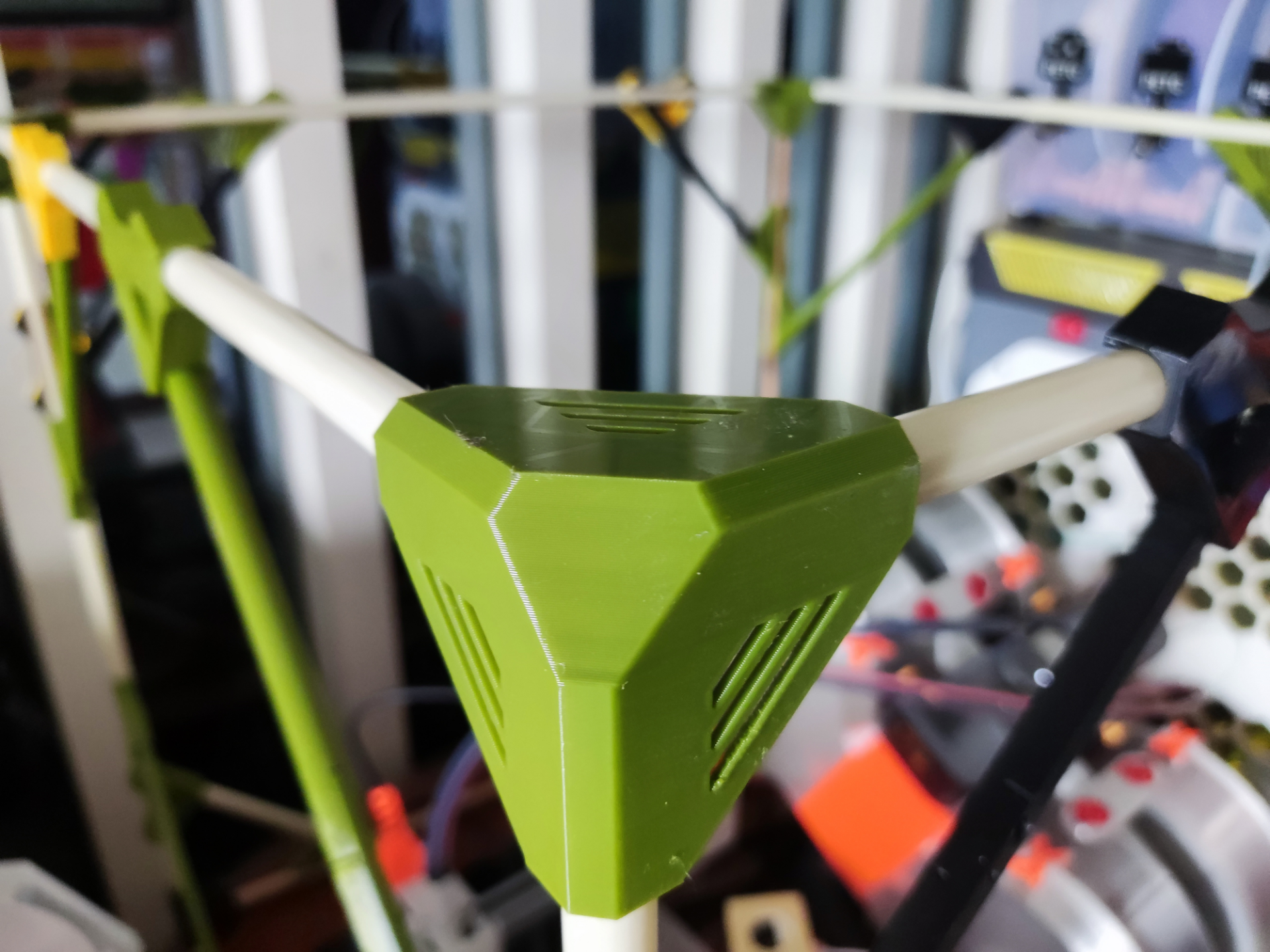 Three way framework connection part