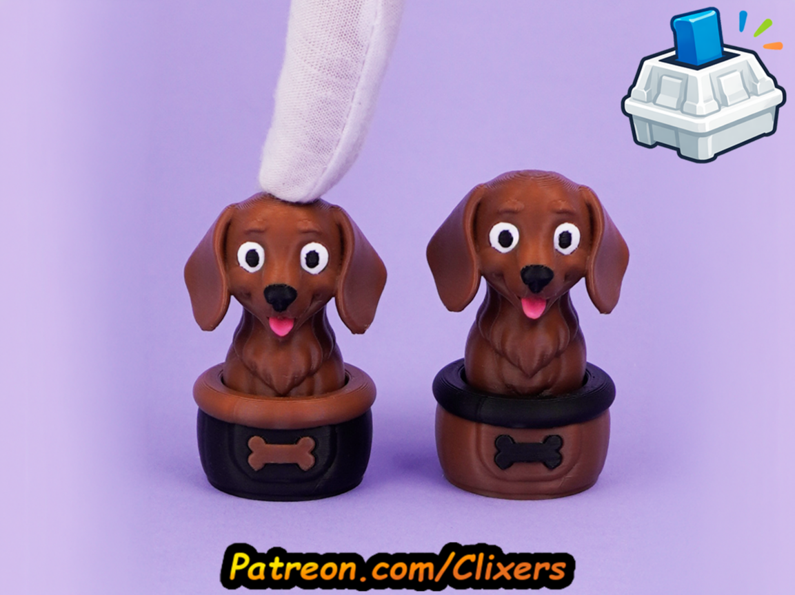 Dachshund Dog Clicker Toy STL