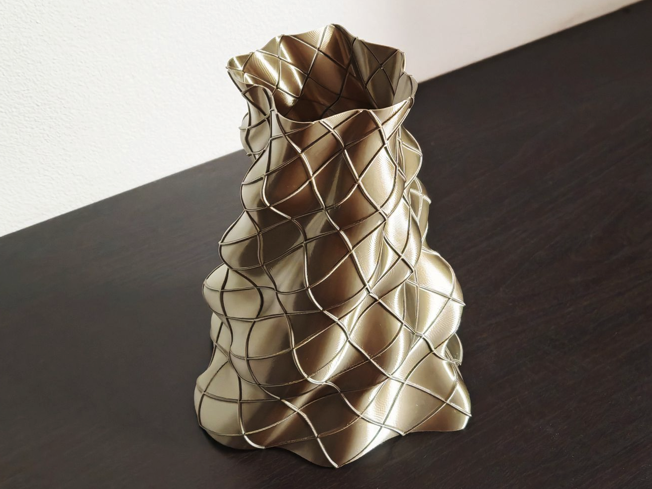 Asymmetric Spiral Vase with Braid