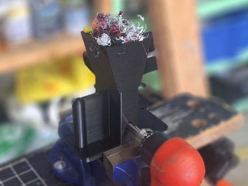 Filament Shredder 100% 3D Printed, Drill Powered