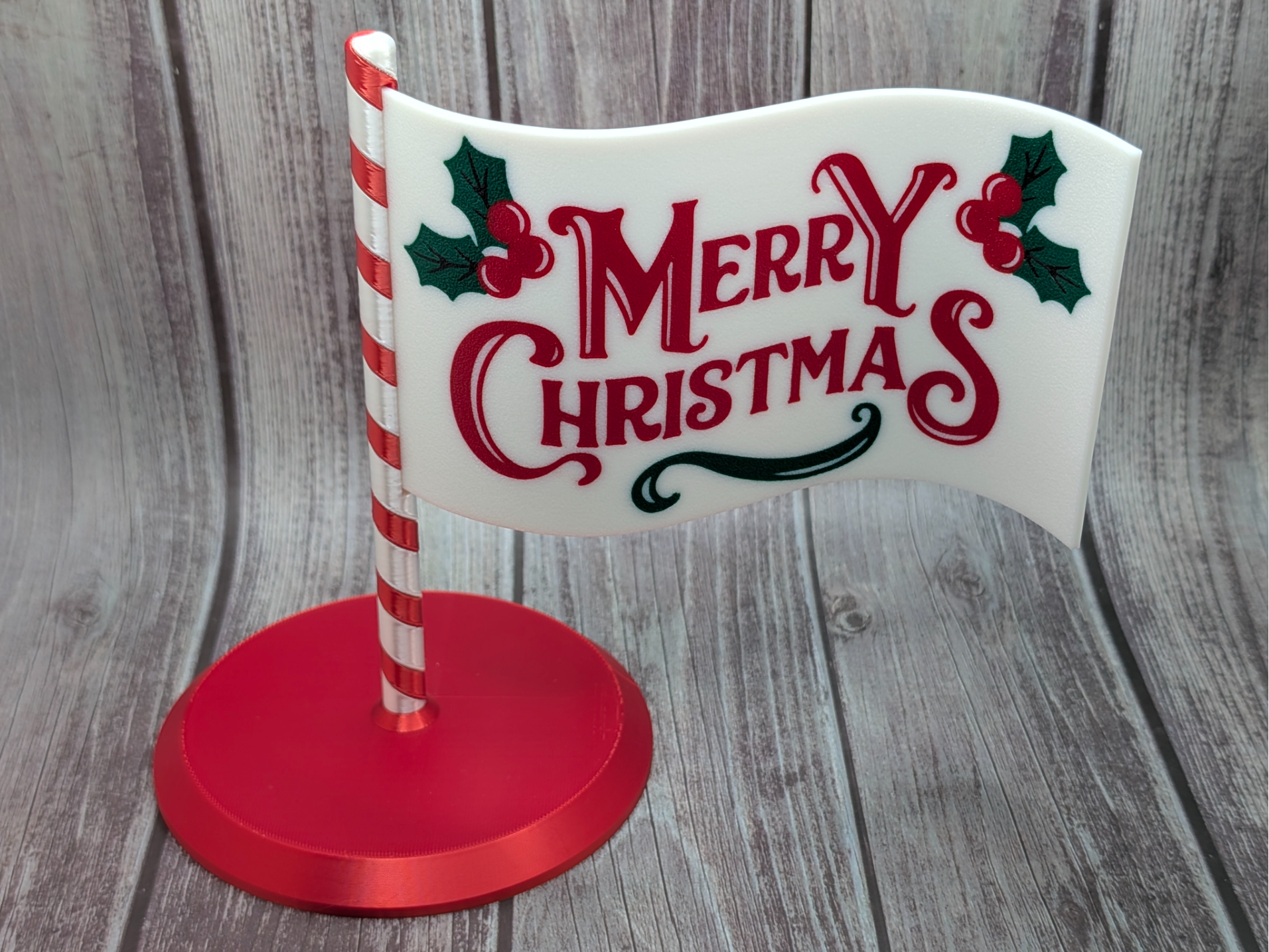 Round Flag Pole - Candy Cane Striped