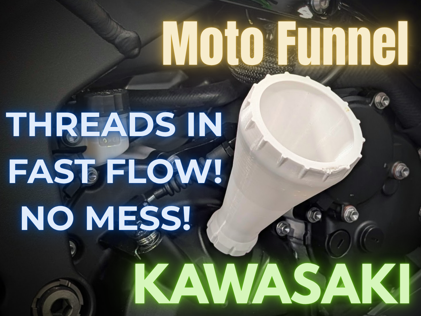 KAWASAKI Oil Funnel, ZX Ninja - Thread-In No-Spill