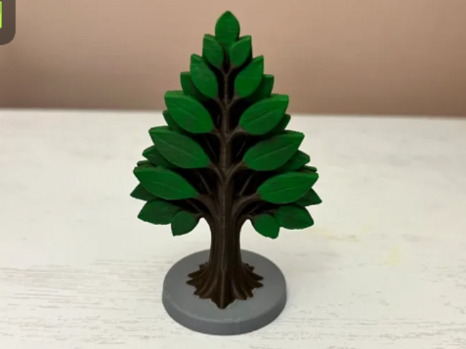 Tree standing with Flat style leaves.
