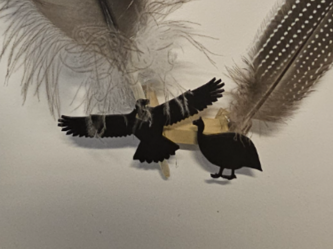 Support mural de plume de condor et Pintade