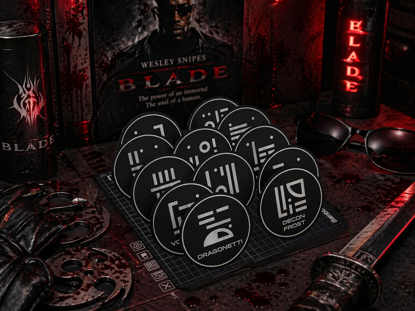 Blade Vampire Tribe Coaster Set + Holder