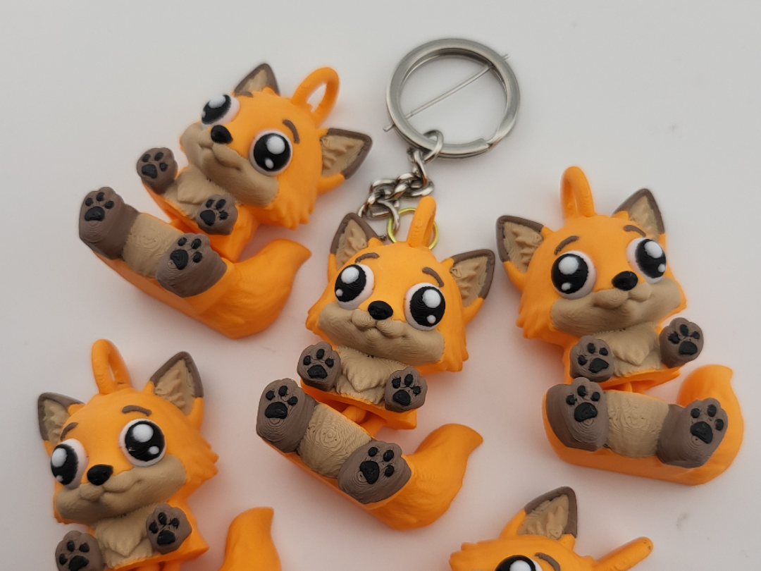 Fox Keychain Kawaii Flexi Toy Articulated Fidget