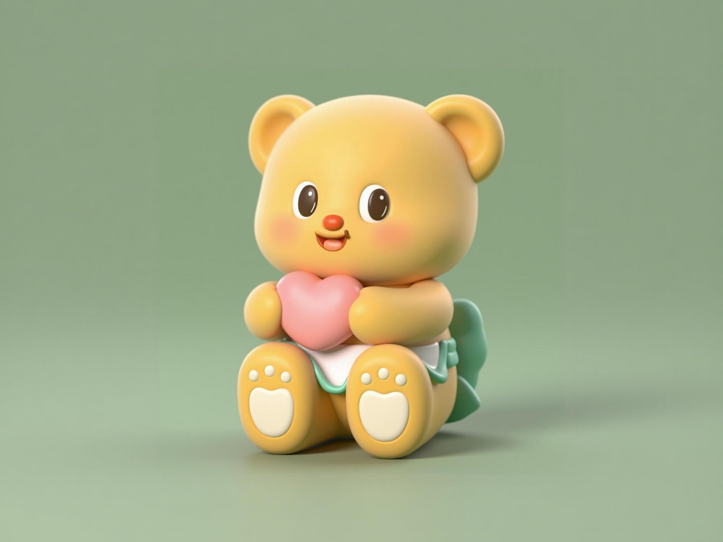 黄油小熊爱心款-泰国butterbear盲盒潮玩-儿童女孩涂色玩具