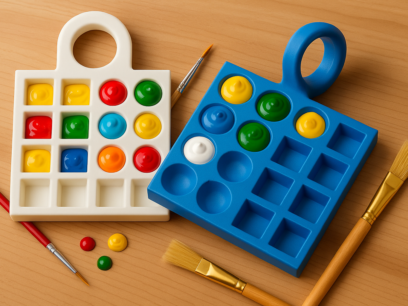 Compact 4×4 Brush-Friendly Paint Palette