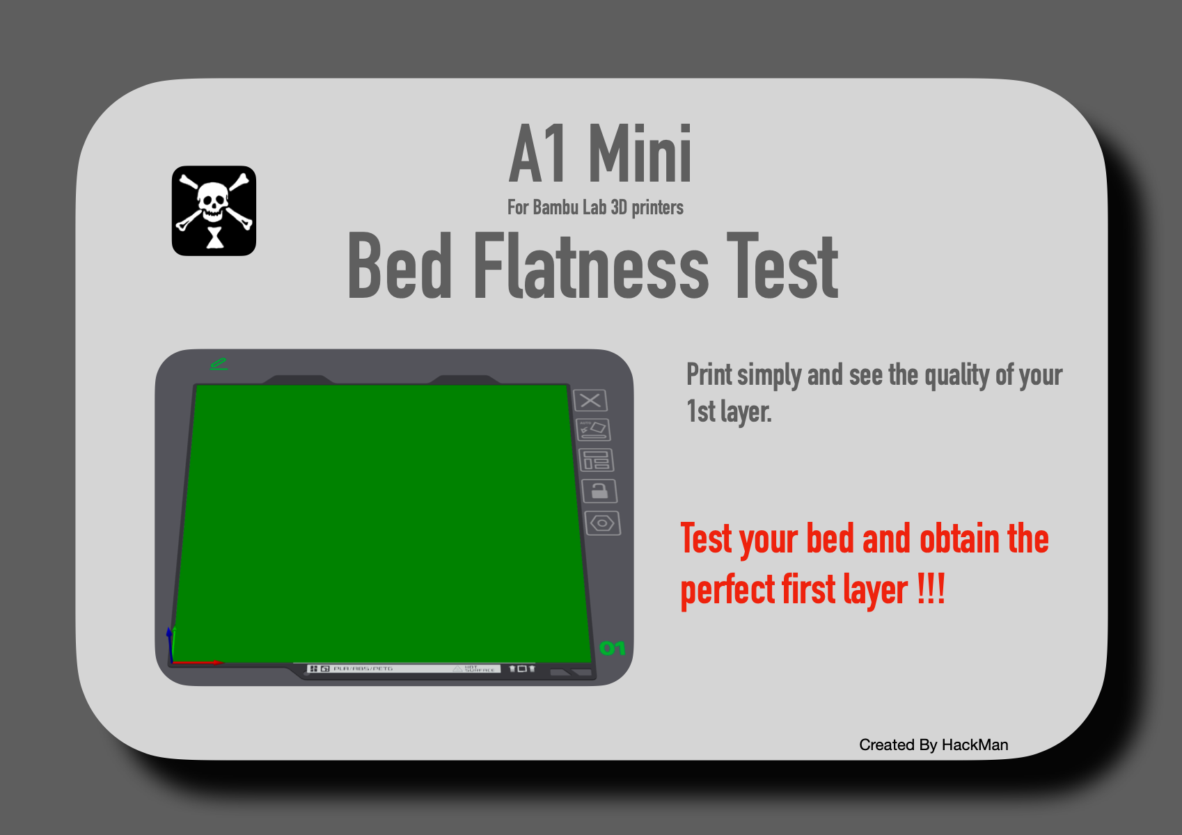 A1 Mini Bed flatness test - A1迷你床平面度测试