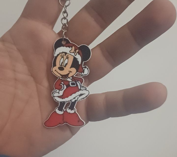 Minnie mouse christmas keychain