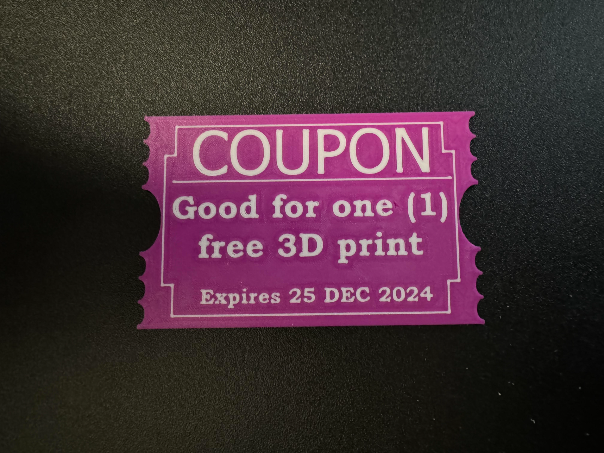 Free 3D Print Coupon