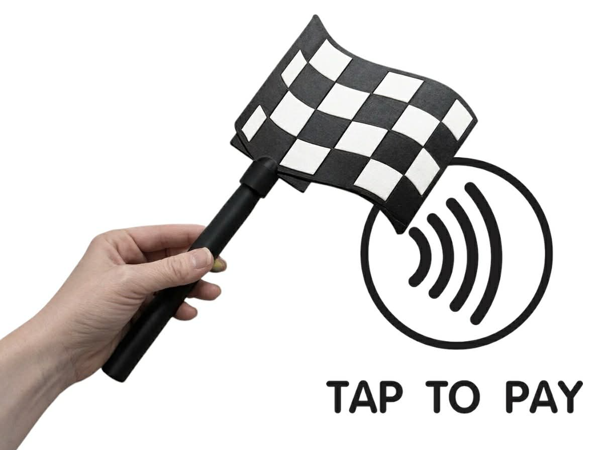 Racing Flag Tap to Pay Wand NO AMS required
