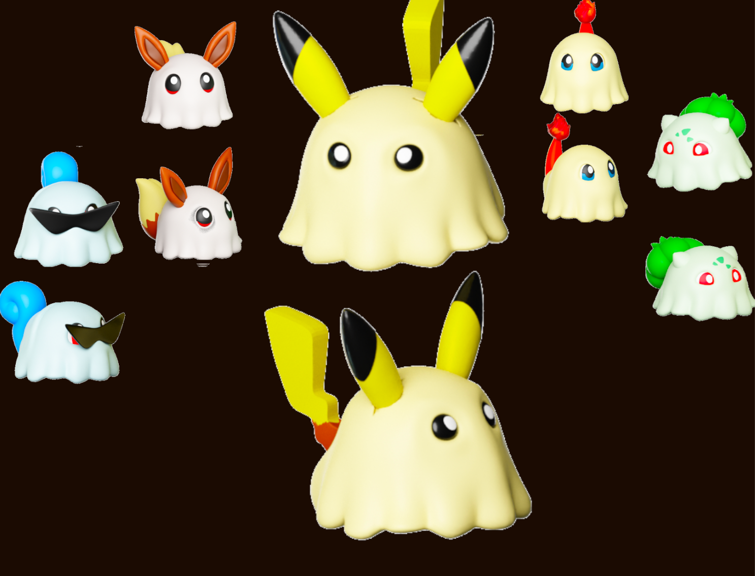 Halloween Pikachu ghost (1pc,2pc,3pc option)