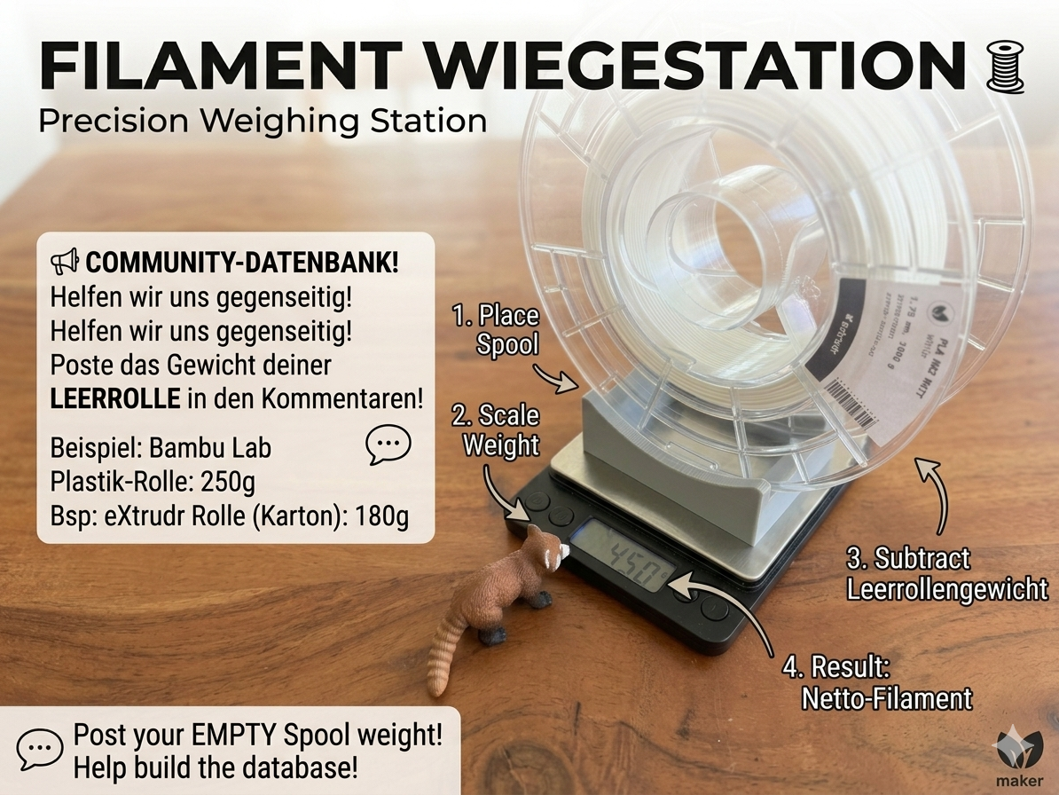 Filament-Wiegestation:Nie wieder Filament-Lotto!