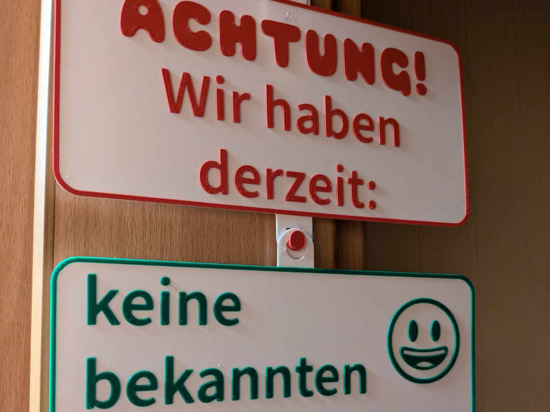Krankheiten-Schild für Kindergarten