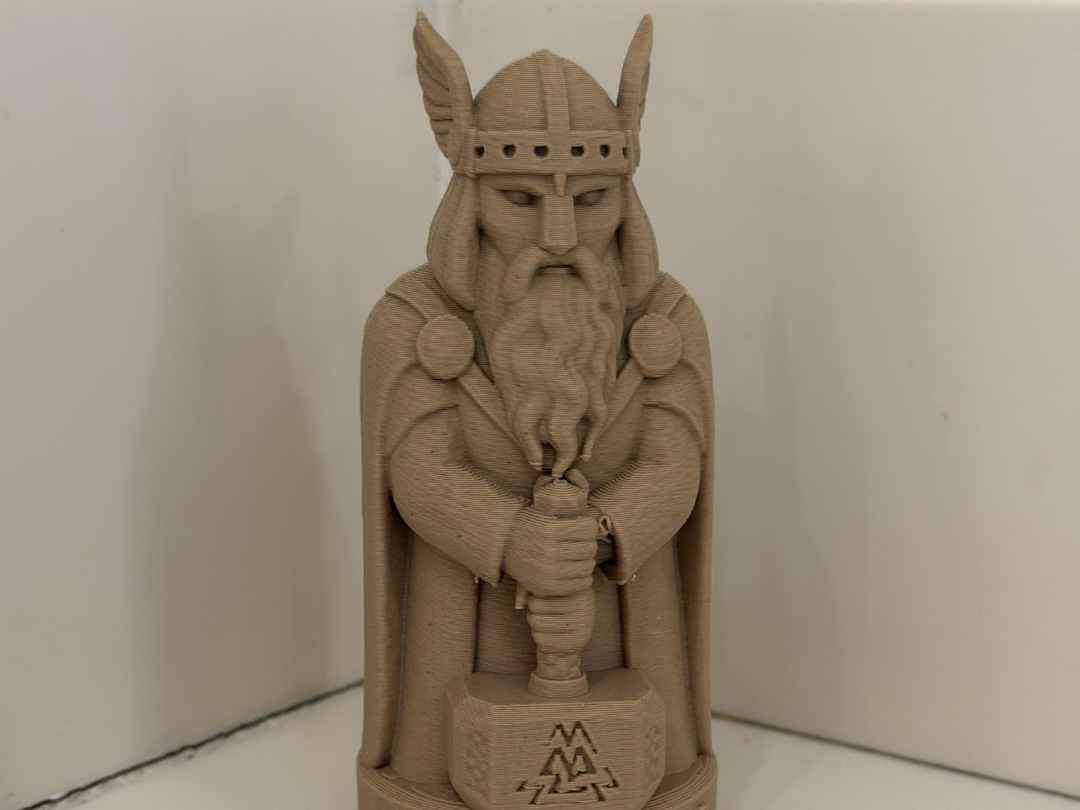 Thor wood carving statue