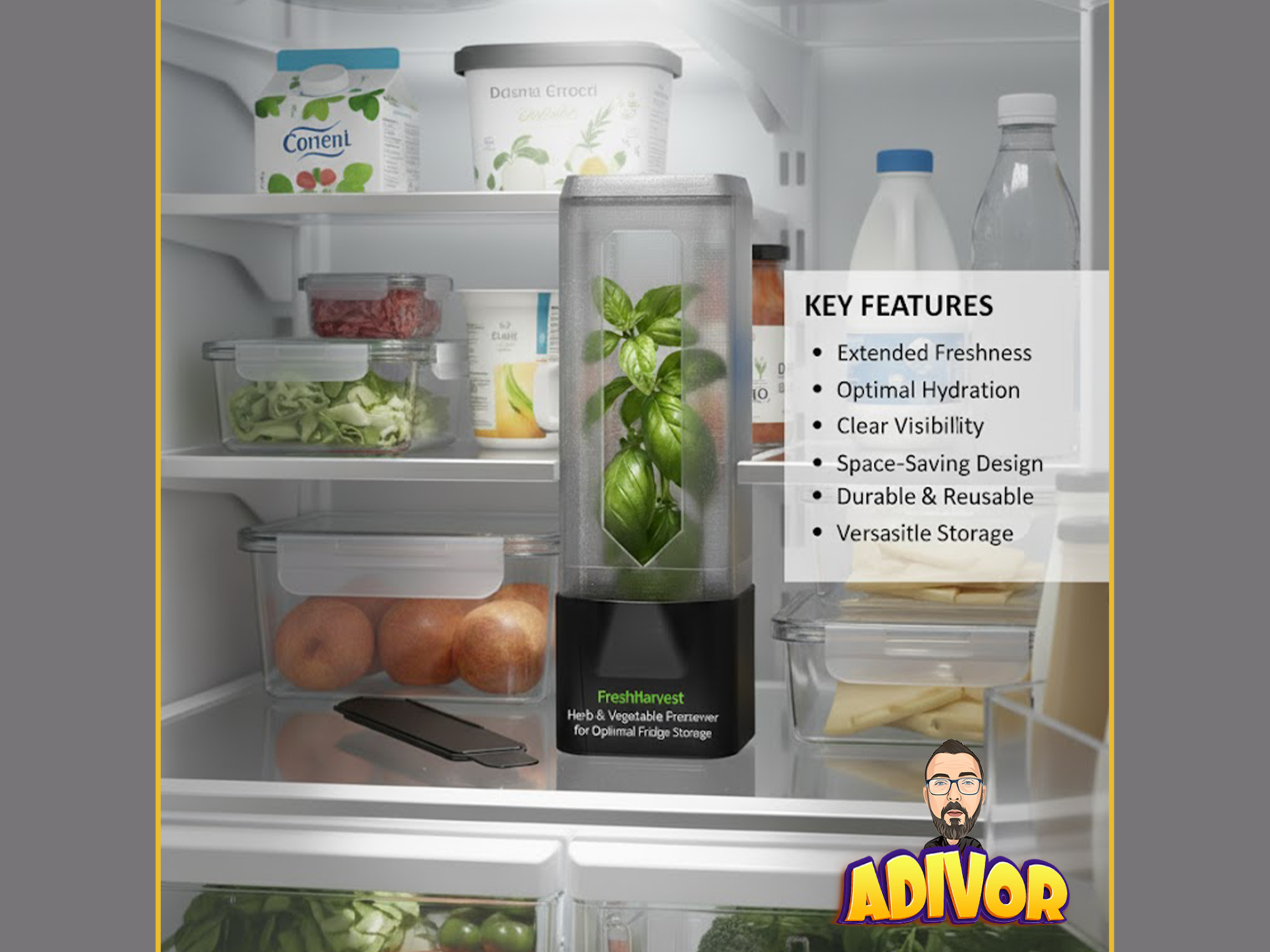 FreshHarvest Herb & Vegetable Fridge Storage