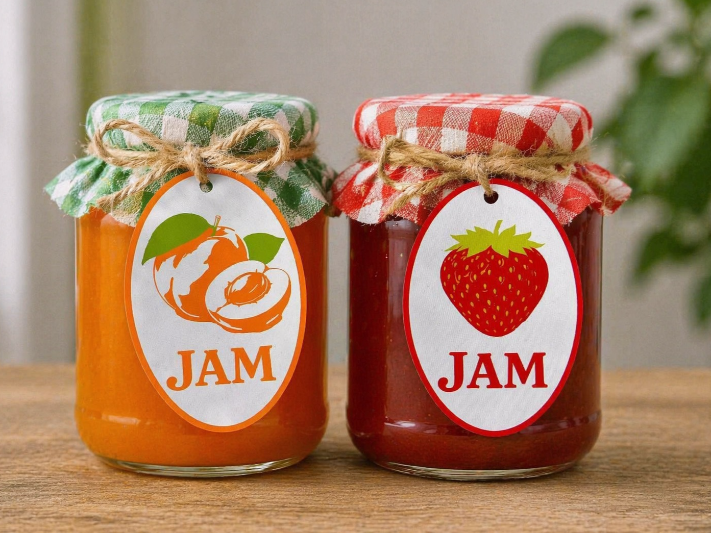 Jam jar tags - Peach/apricot Jam