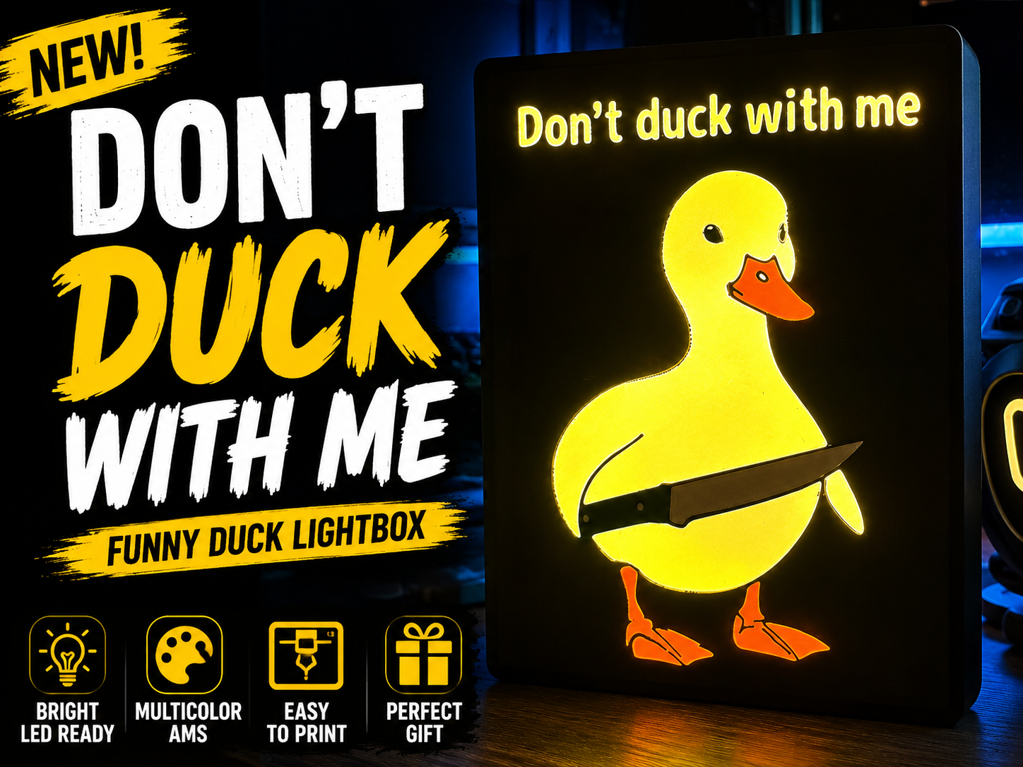 Don't Duck With Me – Funny Duck Knife Lightbox