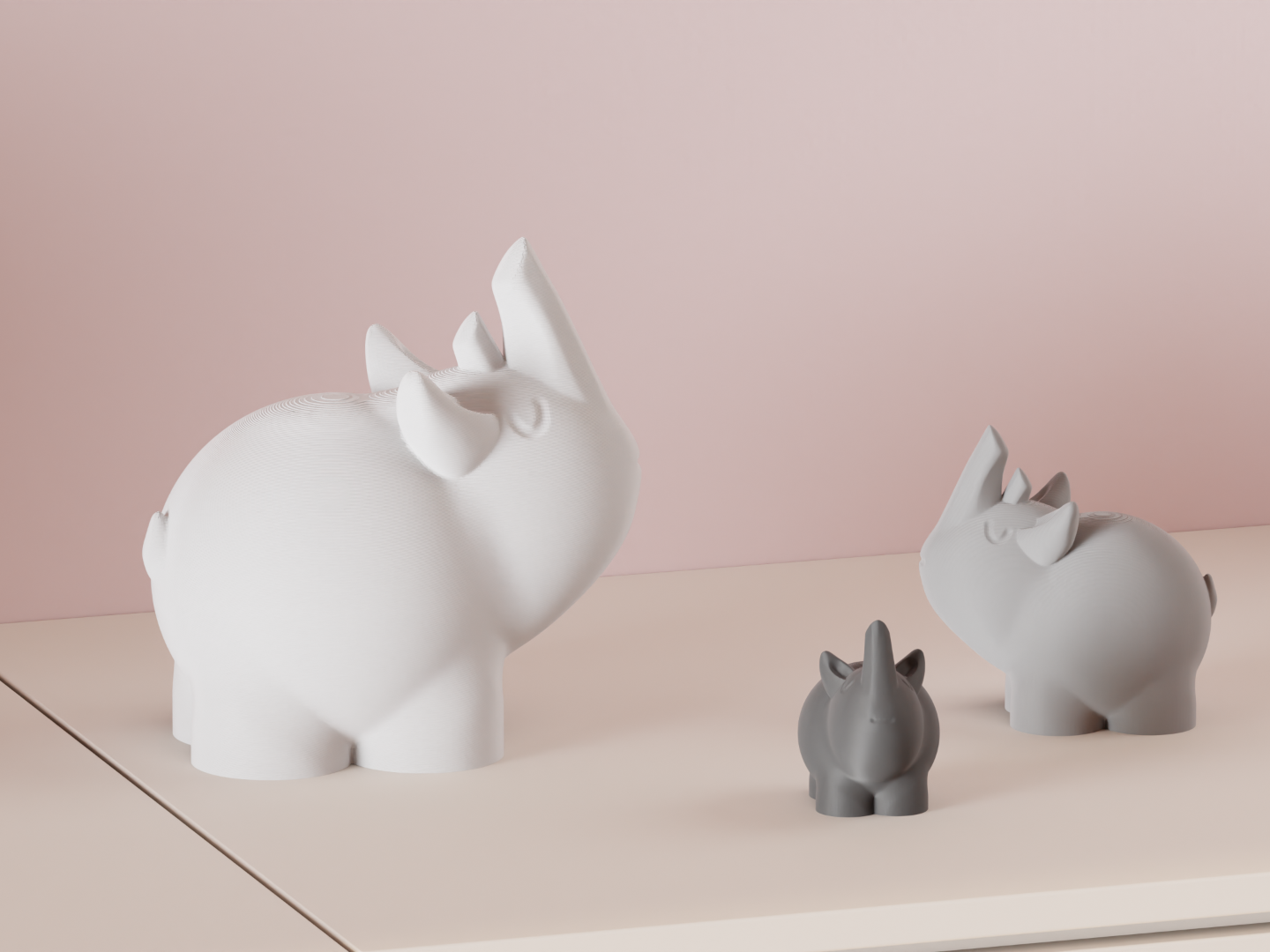 Childs room decoration. Cute Rhino Figure