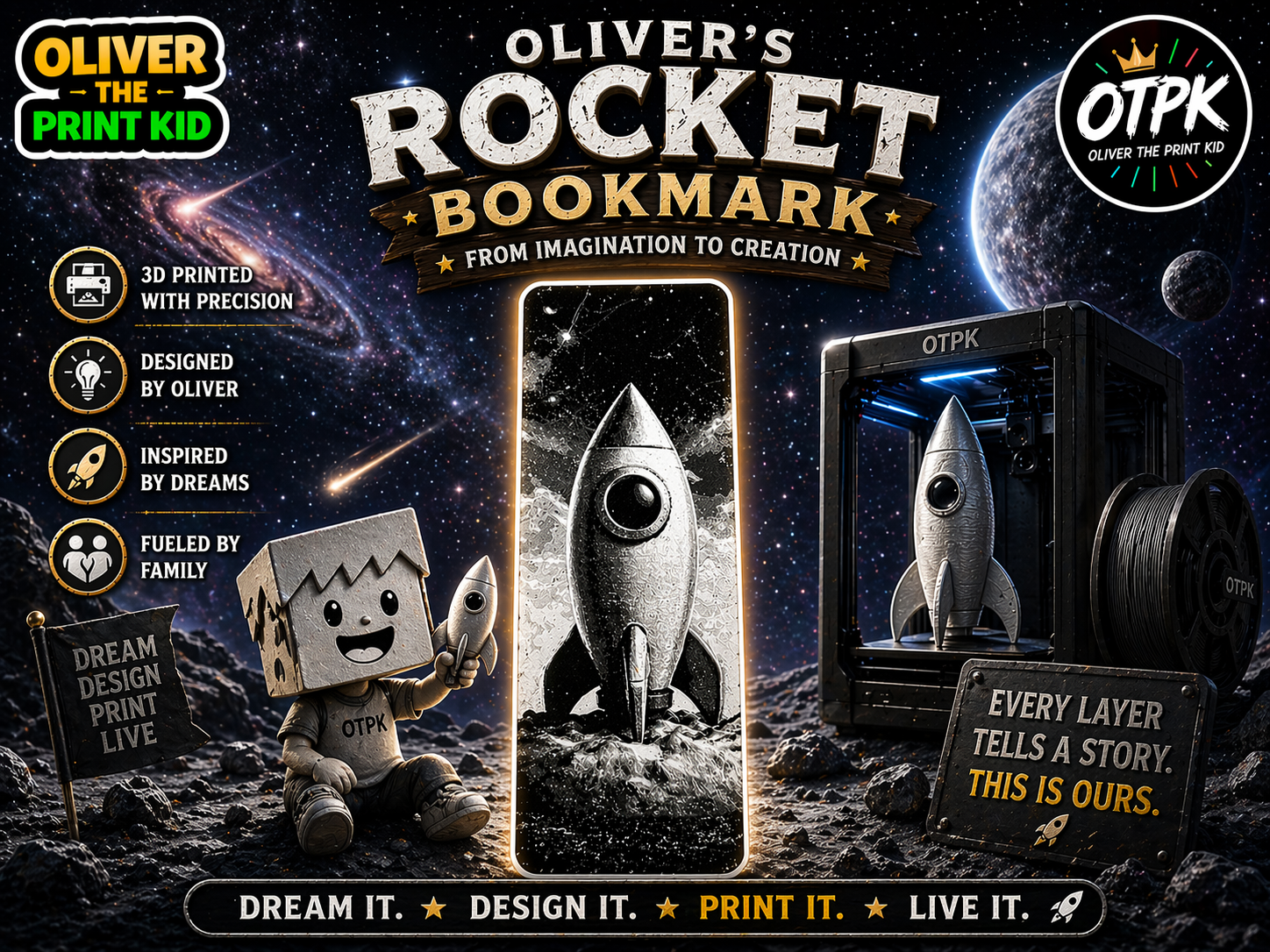 Rocket Bookmark