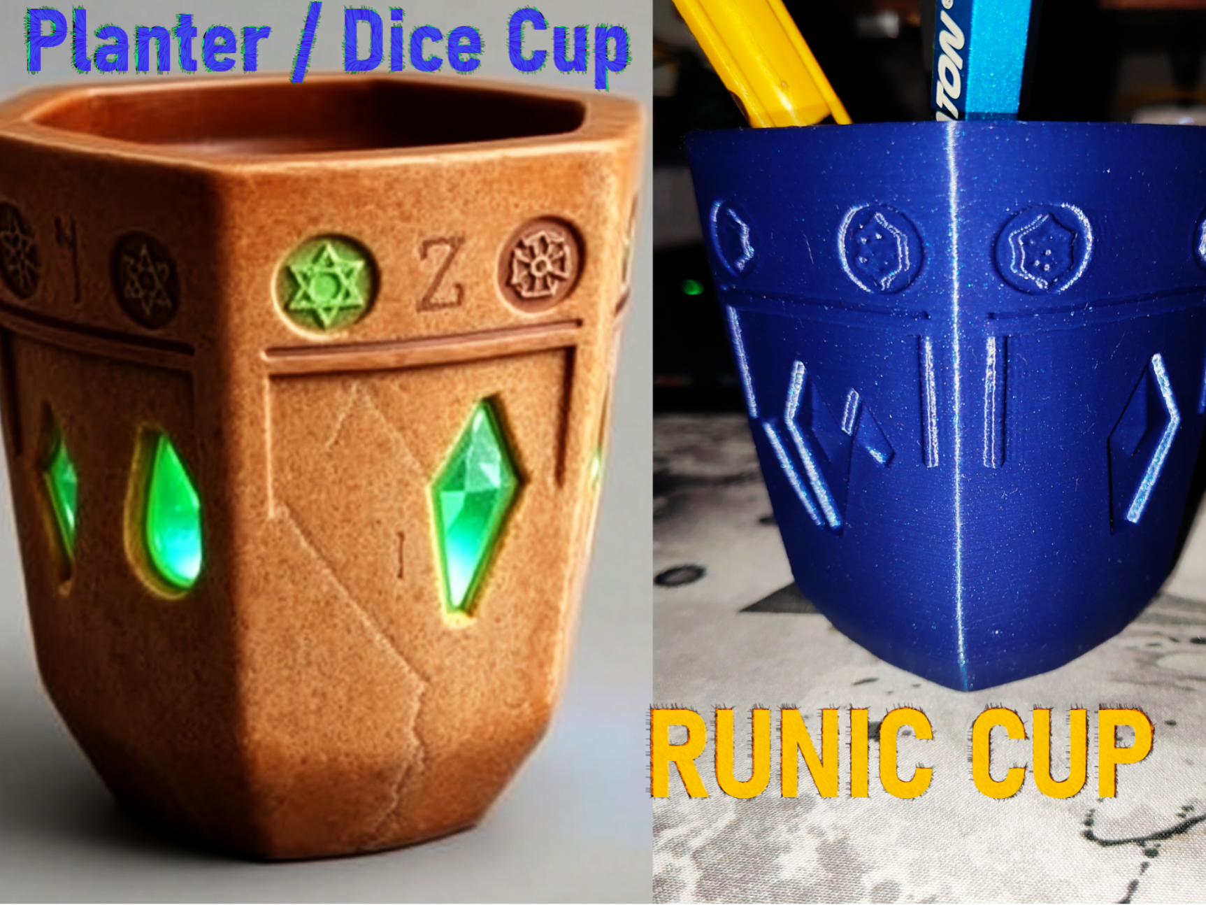 Runic cup - Planter / Dice Cup
