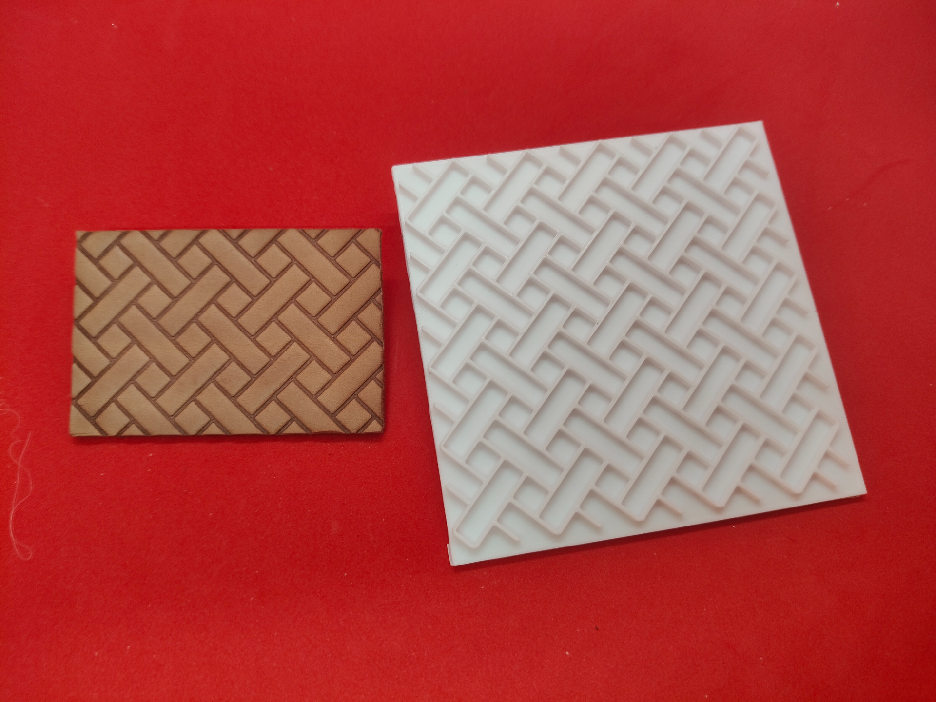 Leather Stamp – Rectangular Grid Pattern (006)