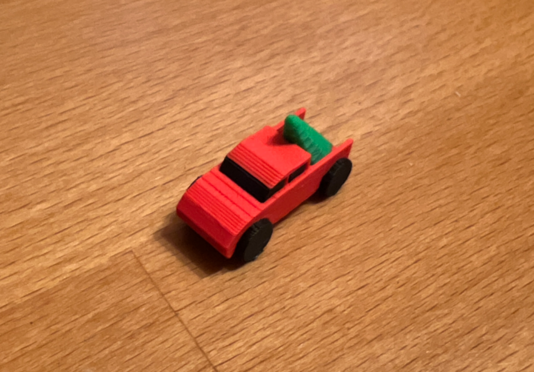Little Red Truck Hauling a Christmas Tree