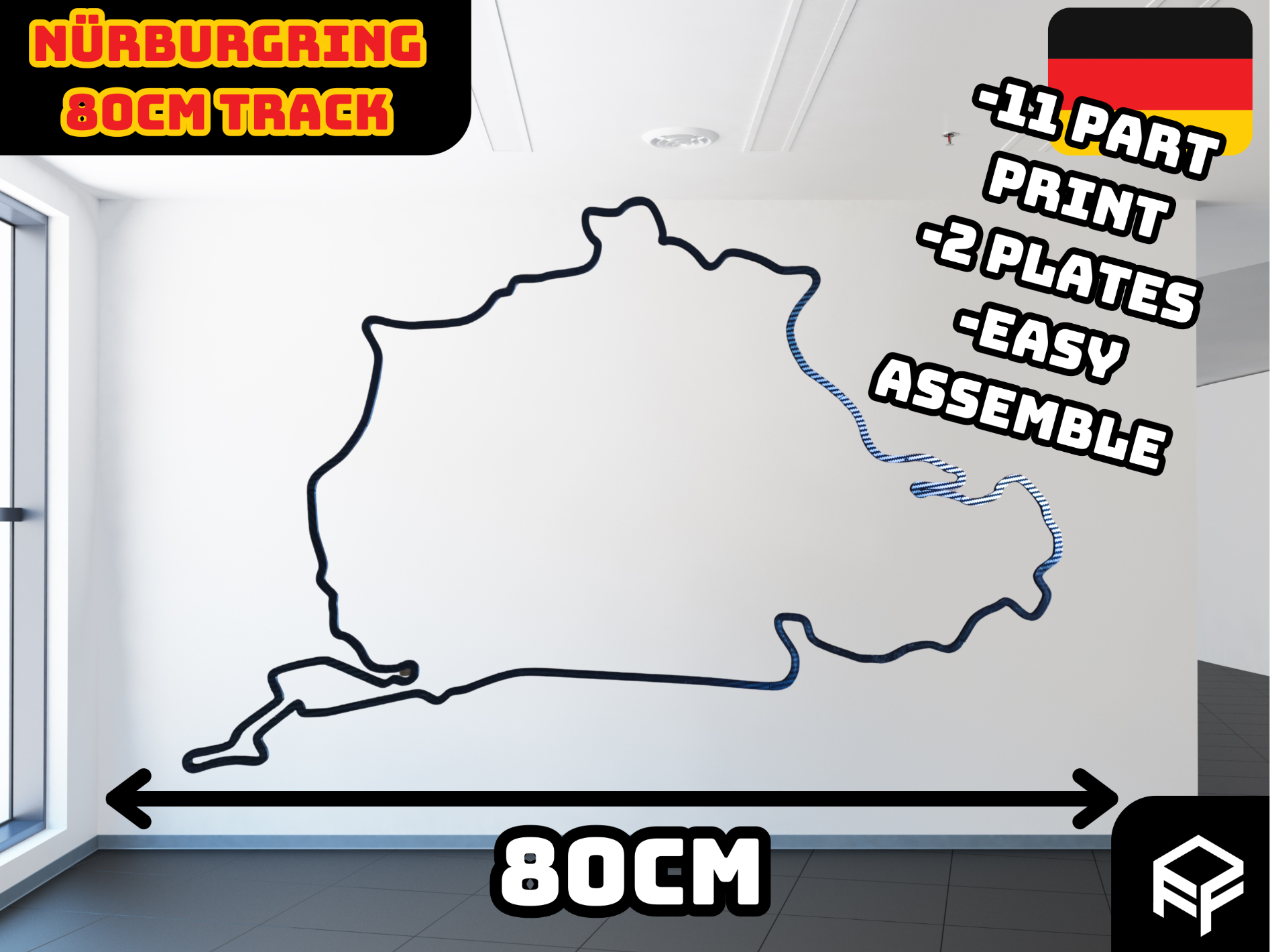 Nürburgring racetrack - wall decoration with 80cm