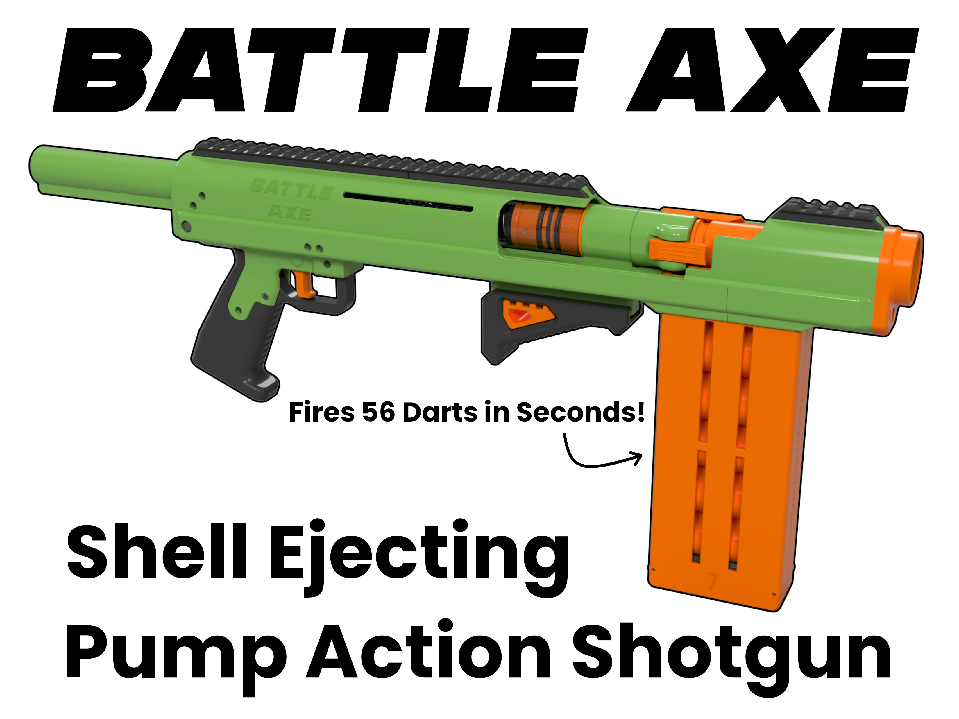 DIY Nerf|Battle Axe Shell Ejecting Shotgun Blaster