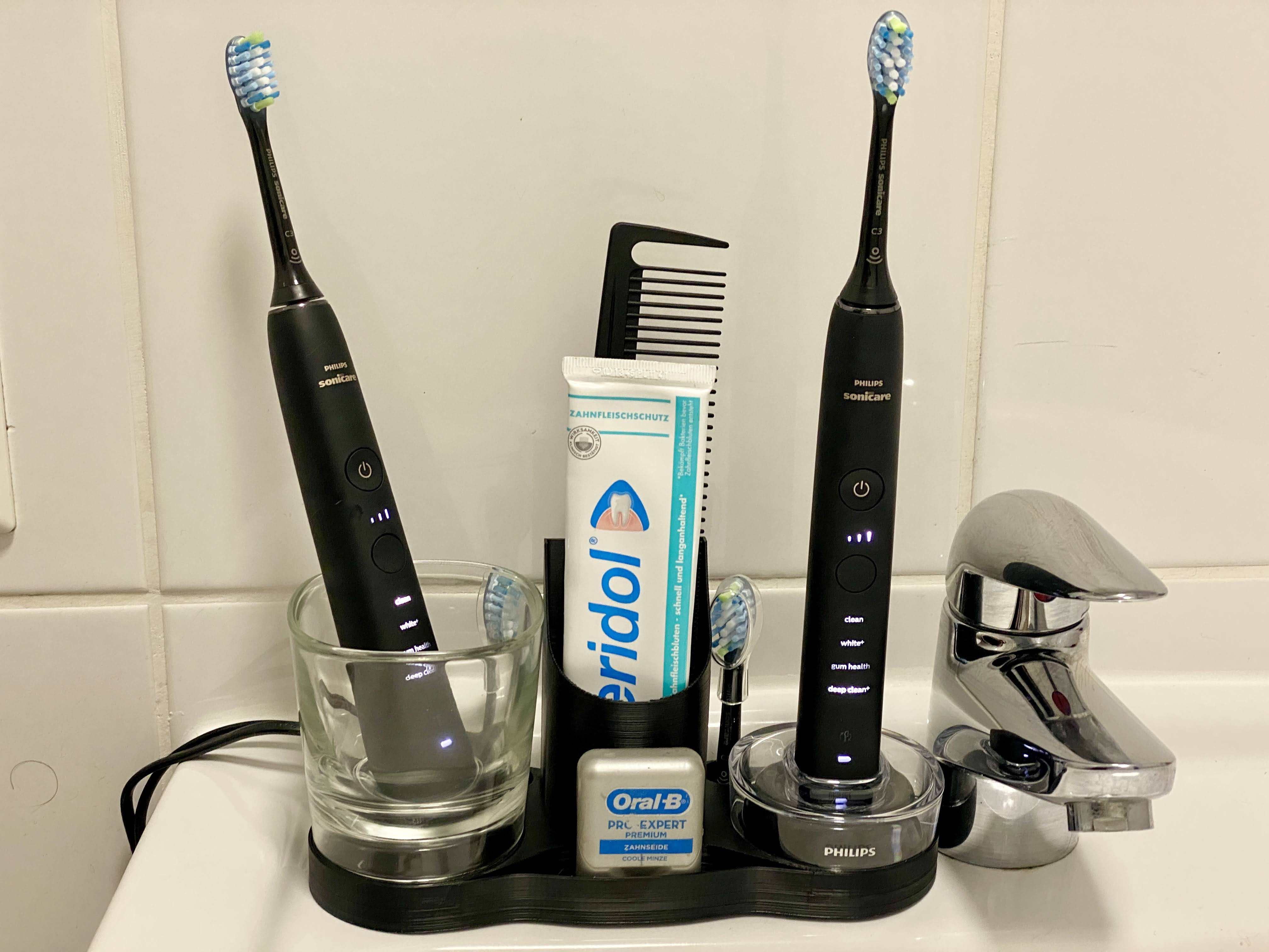Toothbrush stand for dual Sonicare DiamondClean