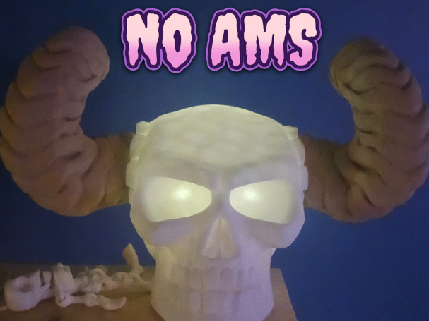 No ams Tea light Halloween Demonic Horned skull