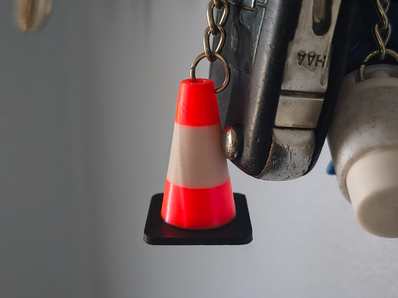 Traffic cone keychain