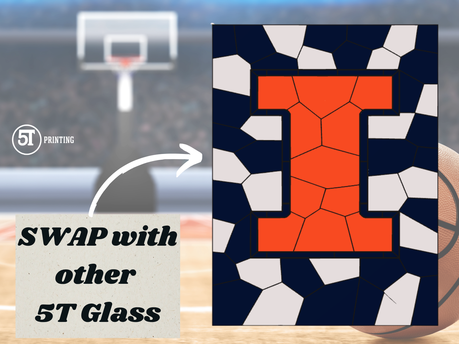 Illinois Fighting Illini light (swappable glass)