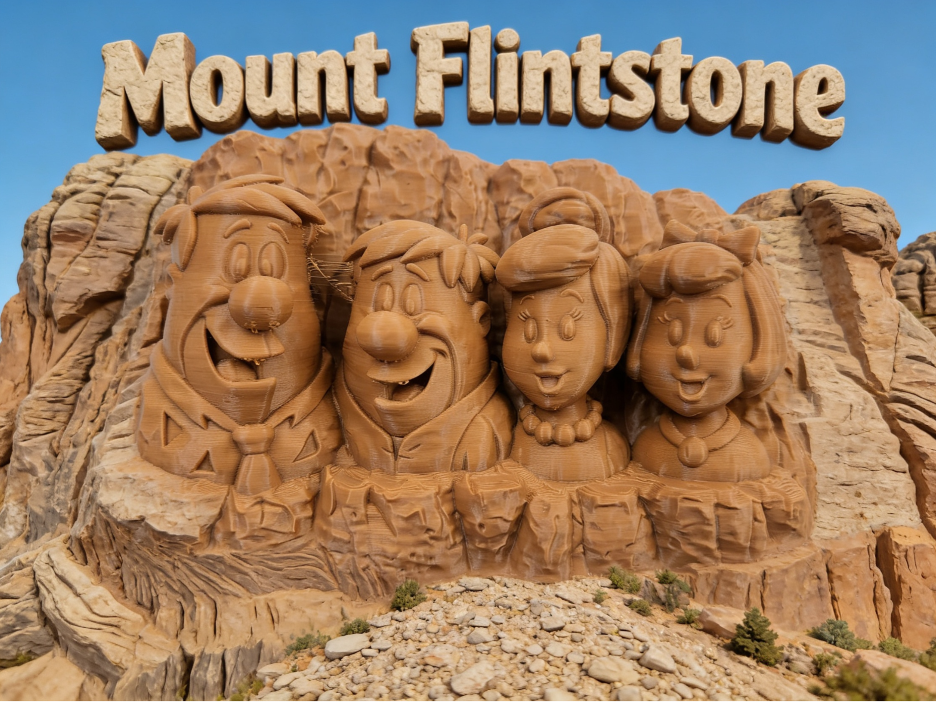 Mount Flintstone - Mount Rushmore