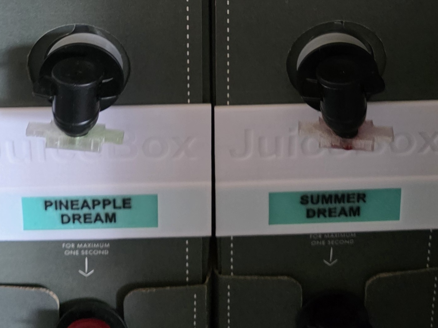 JuiceBox stapeln mit Beschriftung