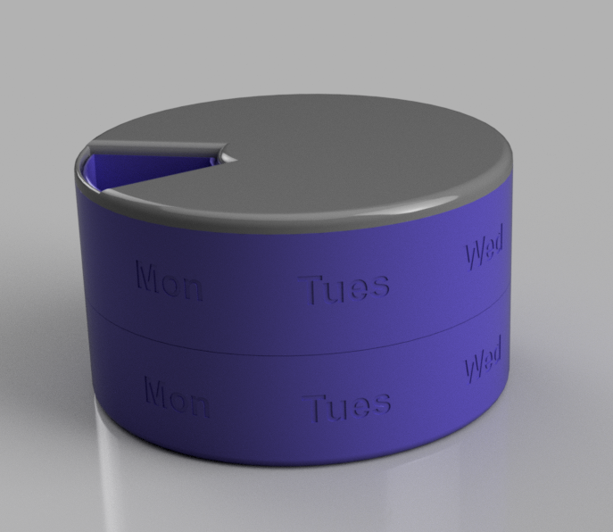 Rotatory double weekly pillbox (morning and night)