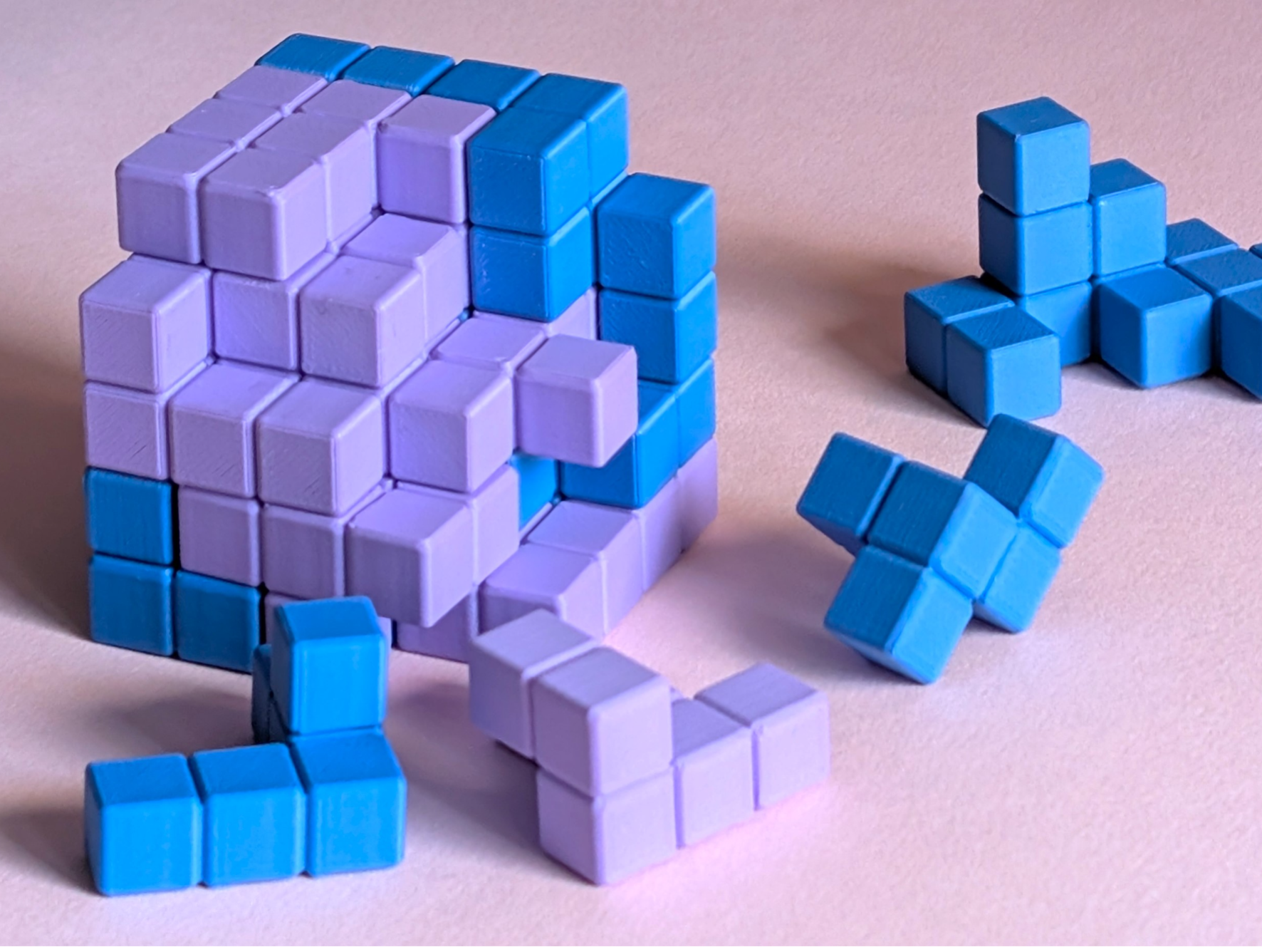 LogiCube 3D Printable Block Puzzle 5x5x5 - 16pc