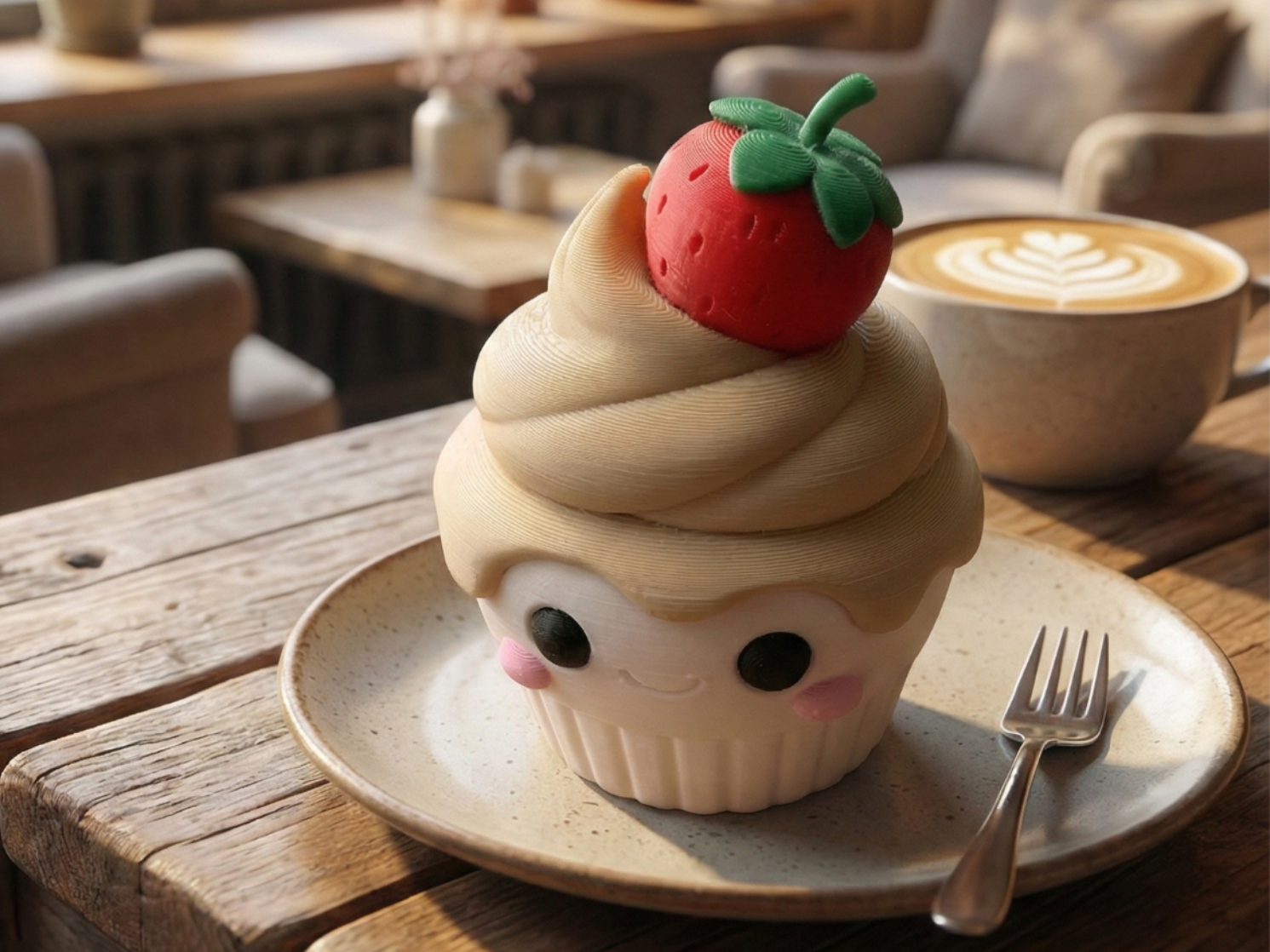 Kawaii Strawberry Cupcake