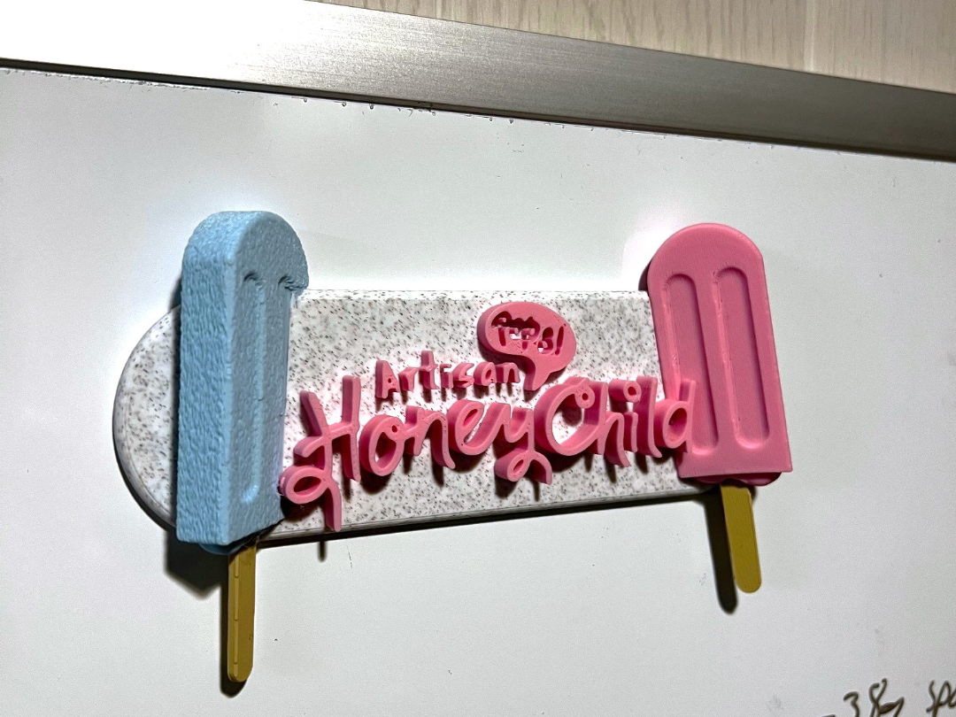 Honey Child Pops brand and logo magnet