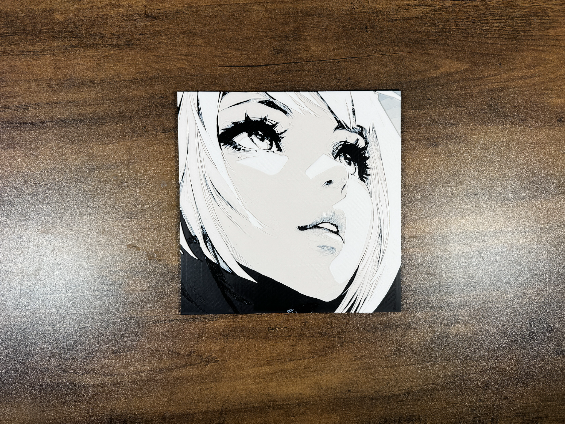 Anime Girl – Serene Stare in Monochrome