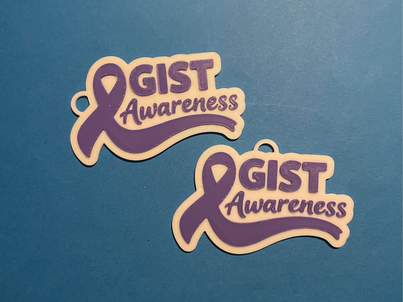 GIST cancer awareness ribbon keychain