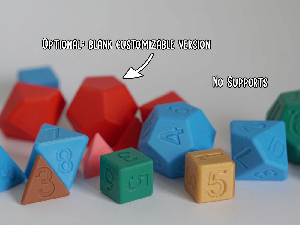 Dice D4 D6 D8 D10 D12 customizable or with numbers