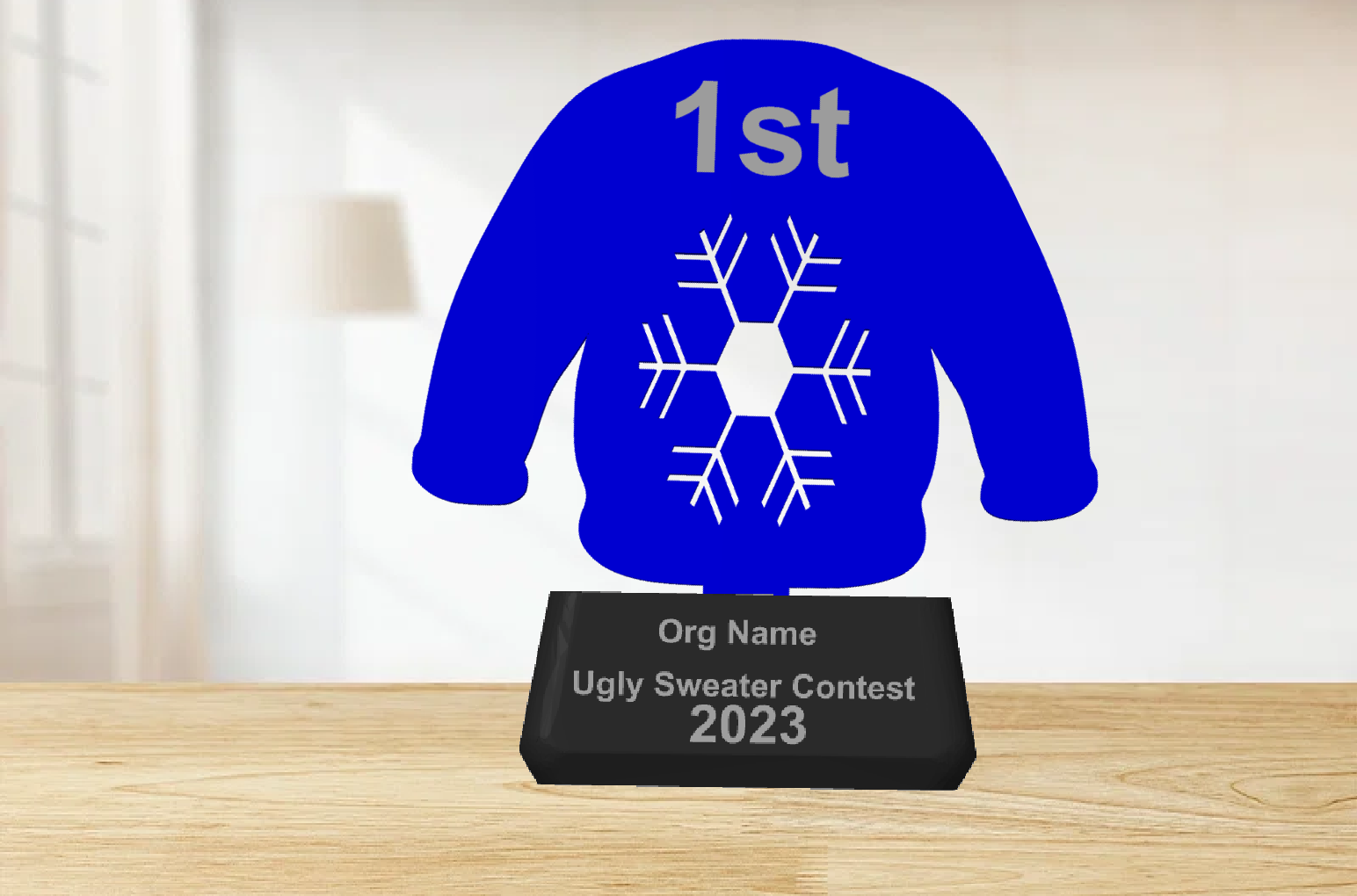 Ugly Sweater Contest Trophy - Editable Text