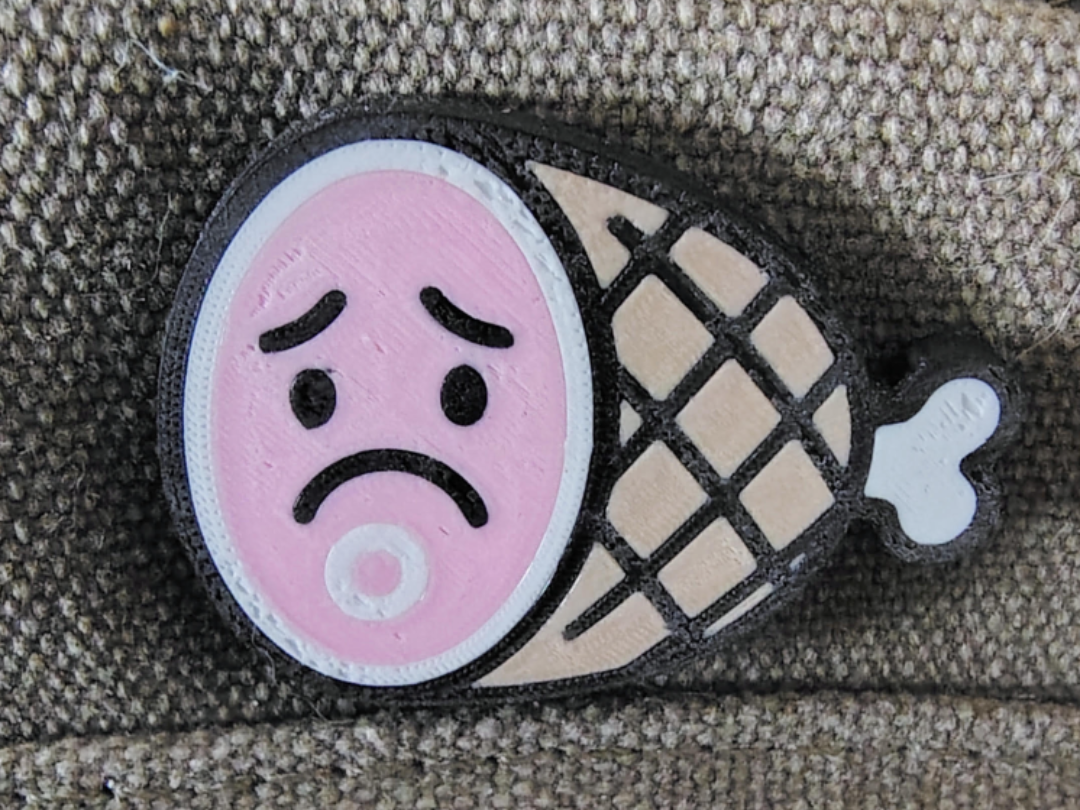 Sad ham lapel pin